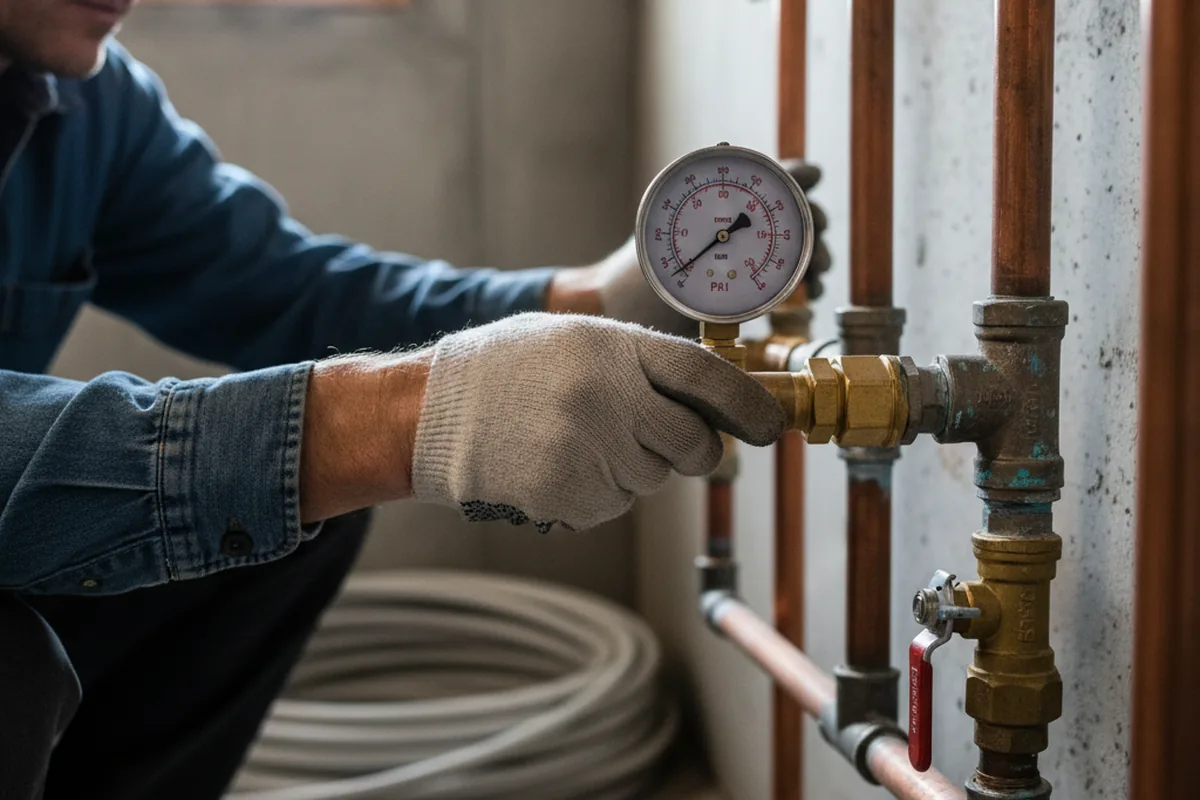 Pressure testing a repaired line during Water Line Repair in Sunnyvale